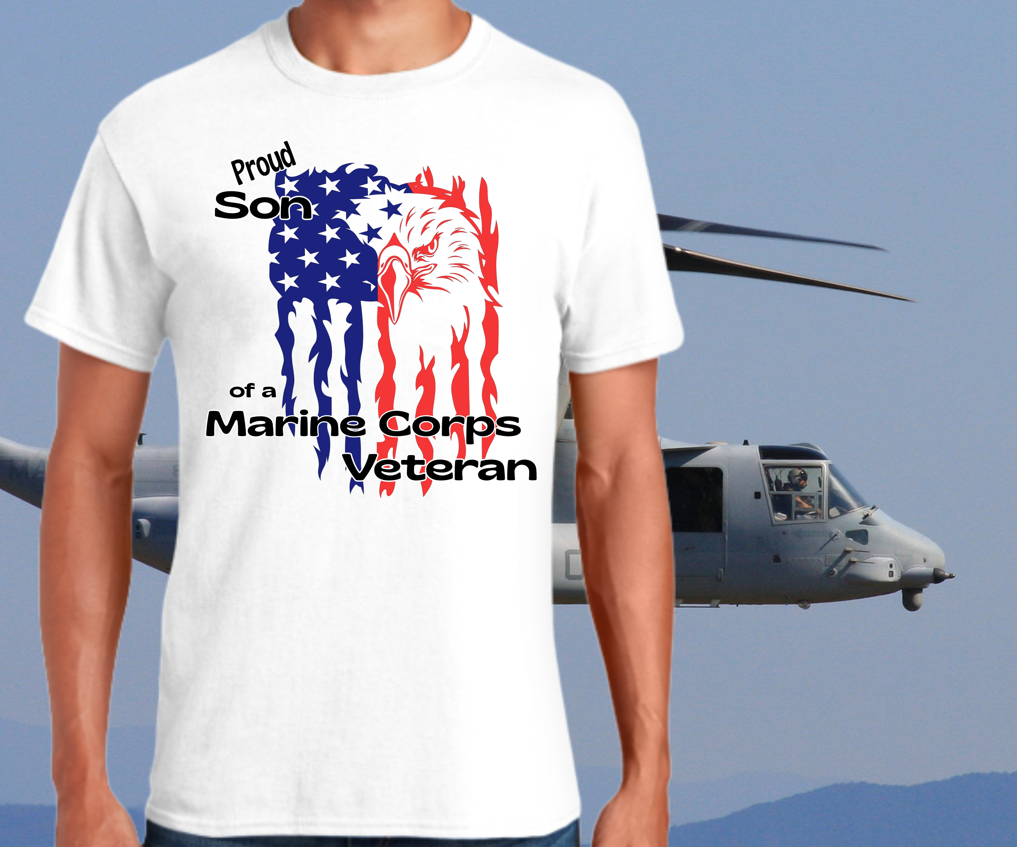 Proud Son - Marines Veteran - Adult T-Shirt