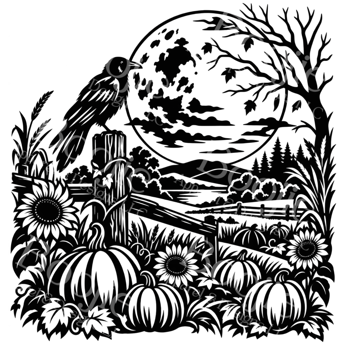 Autumn Skies SVG Pack — 5 Dark Fall Night Cut Files for Cricut