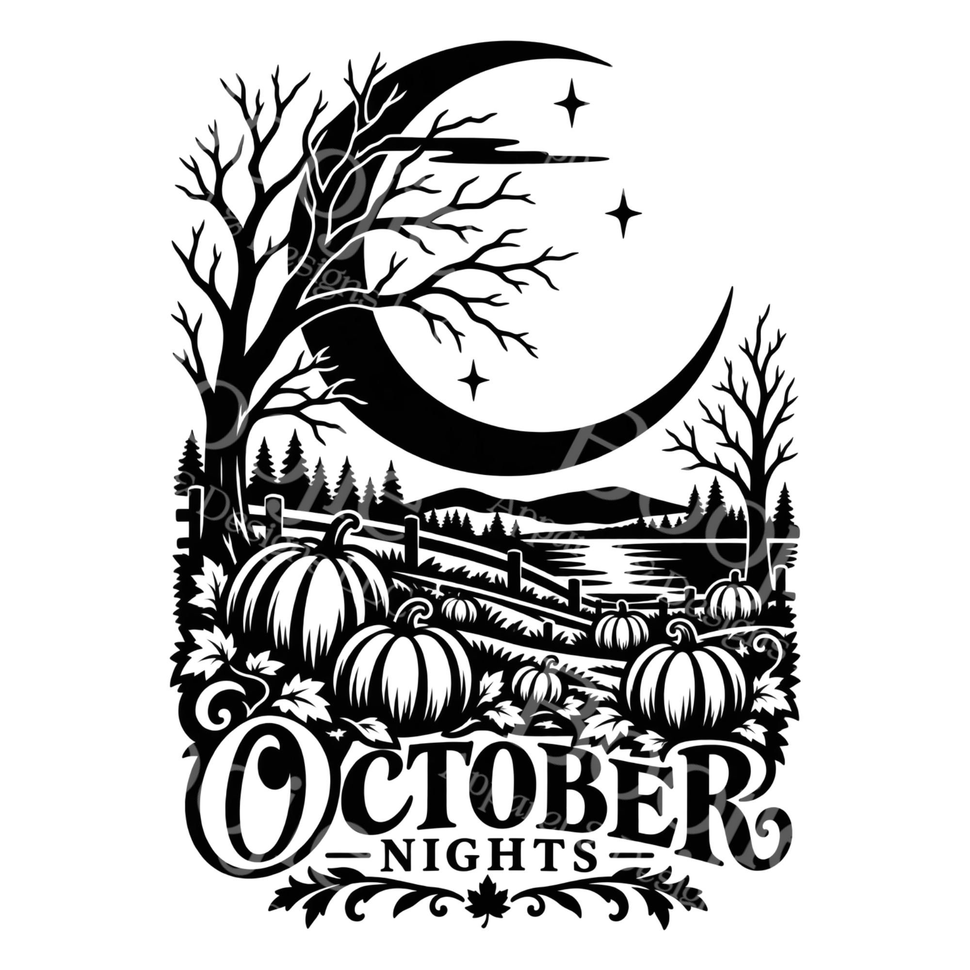 Autumn Skies SVG Pack — 5 Dark Fall Night Cut Files for Cricut