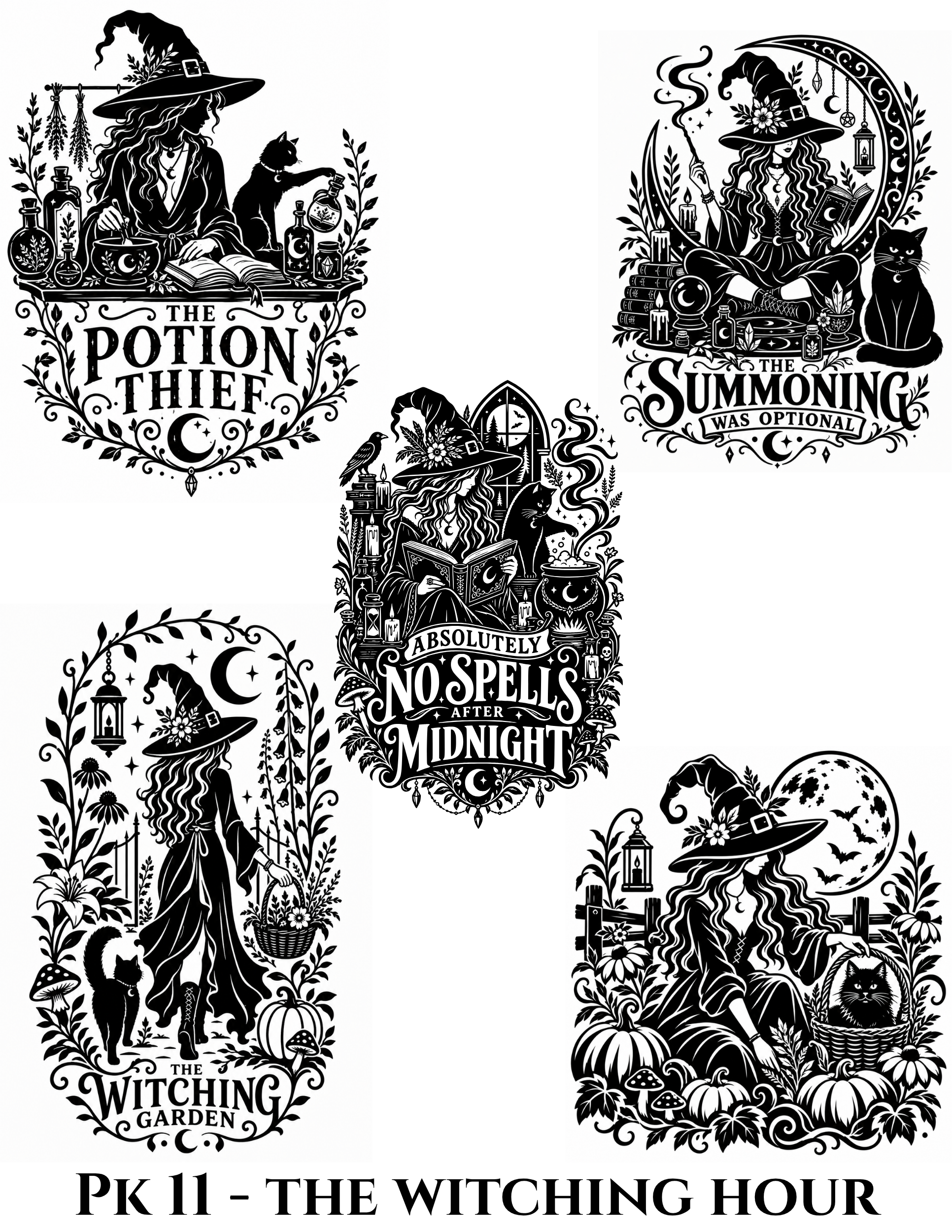 Witching Hour SVG Pack — 5 Potion & Spell Cut Files for Cricut